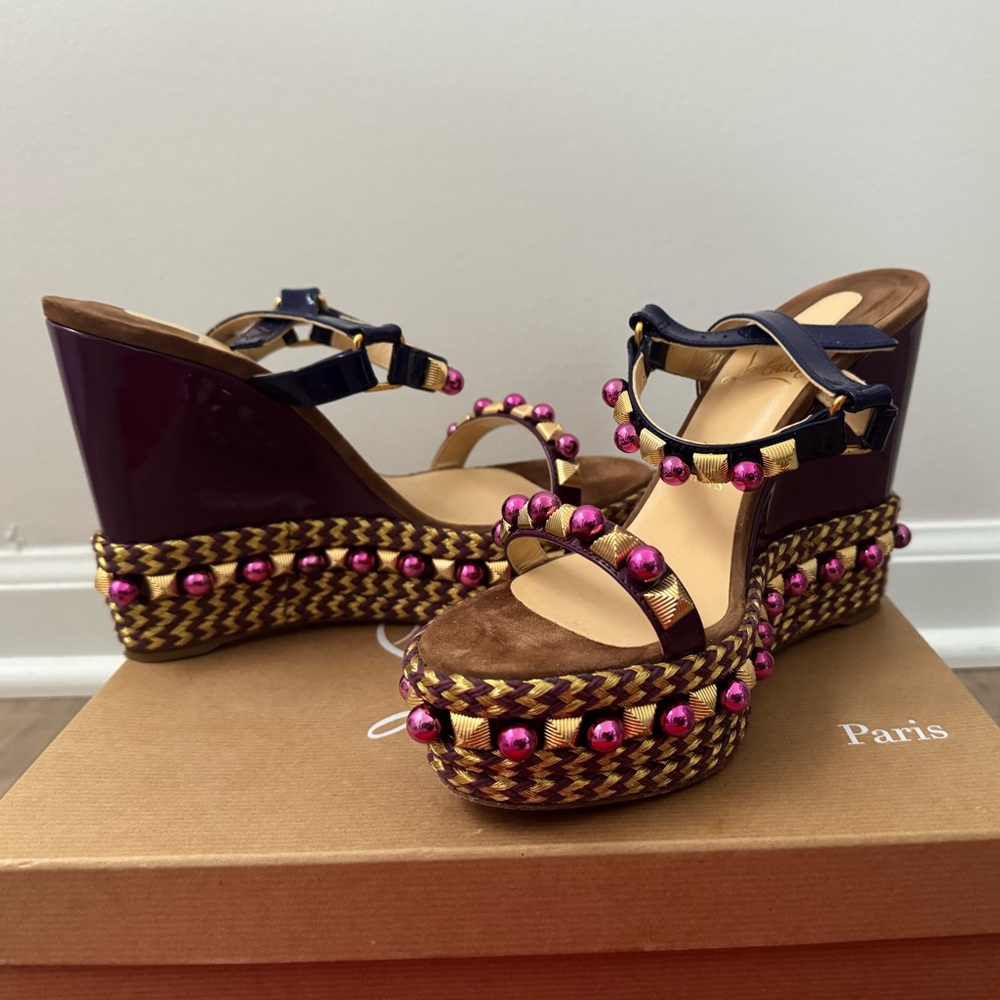Christian Louboutin Cataconico 120 Wedge Sandals – Size 40